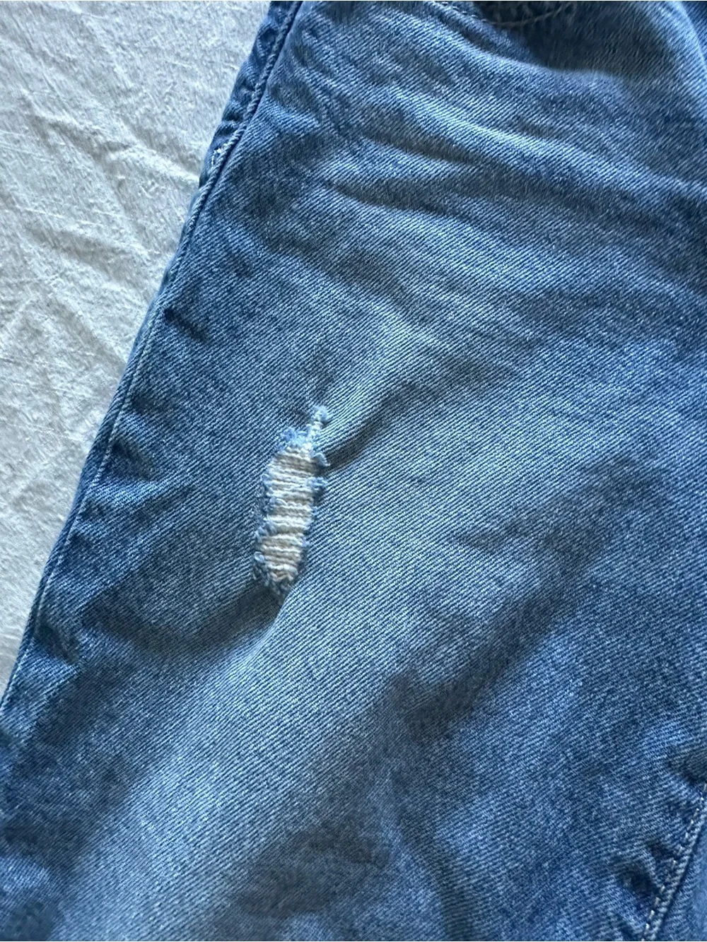 GAP Light-Medium Blue Wide Leg Distressed Jeans